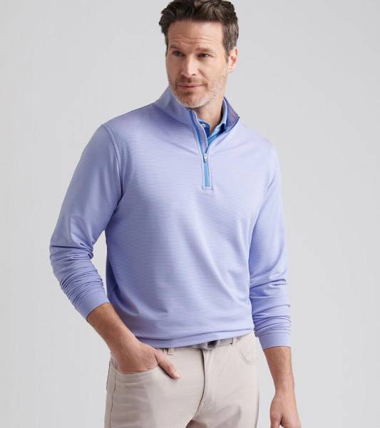 Peter Millar Perth Sugar Stripe Performance Quarter-Zip Golf Pullovers - ON SALE