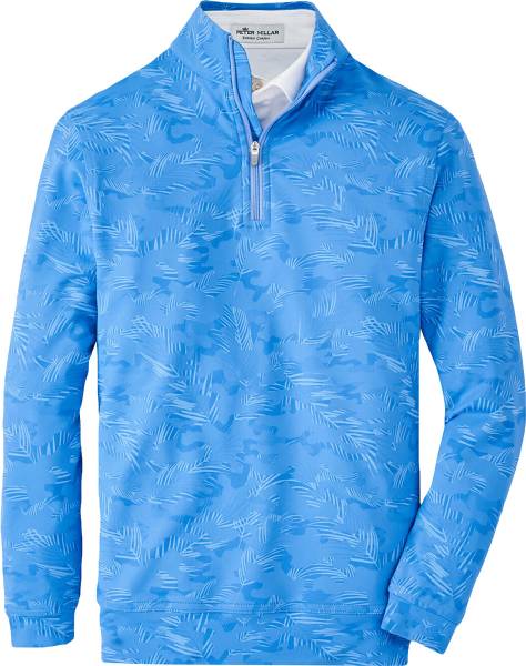 Peter Millar Perth Tropical Camo Performance Quarter-Zip Junior Golf Pullovers - ON SALE