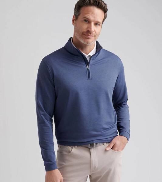 Peter Millar Perth Melange Performance Quarter-Zip Golf Pullovers